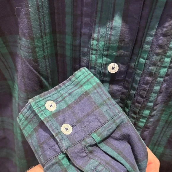 U.S. Polo Assn. Black Watch Button-Down Shirt - Navy and Green - Picture 7 of 7